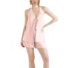 Ladies Casual Set Solid Color Sleeveless Top + Shorts Set