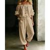 Minimalist Womens Casual Jumpsuit With Tiefront Top For Spring Fashion
