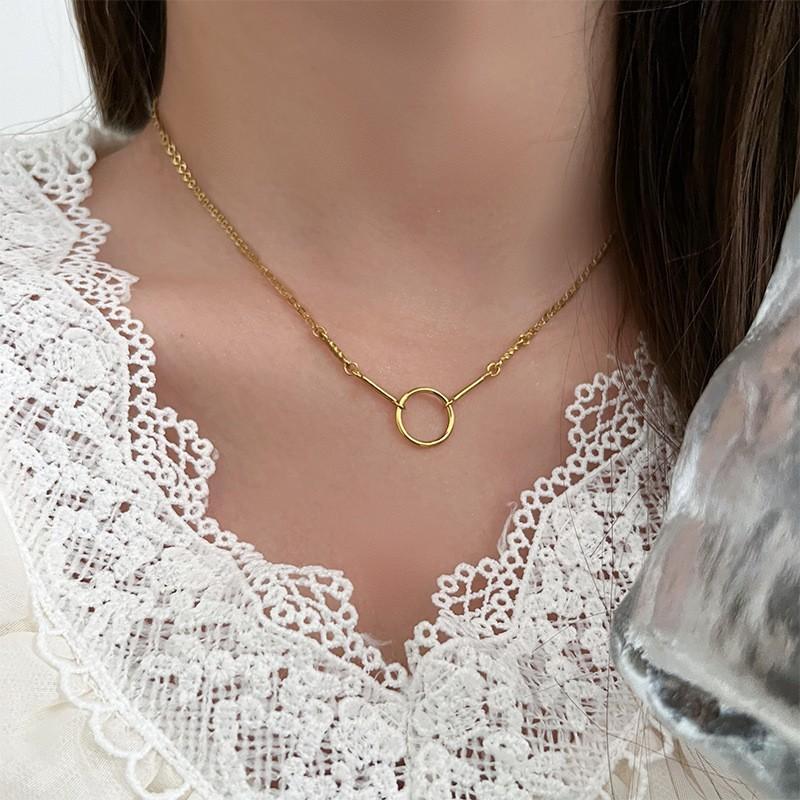 Simple Temperament Golden Beanie Necklace Female