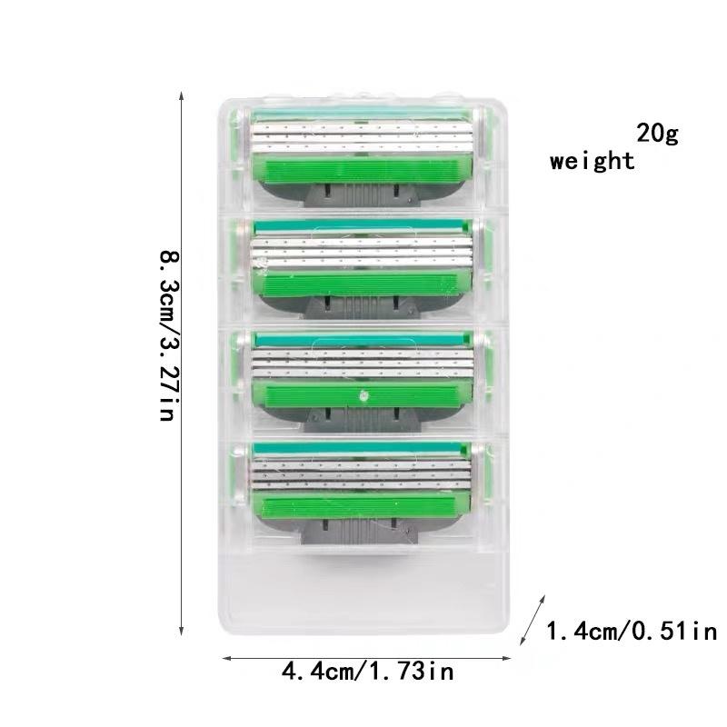 4Pcs Advanced 3-Layer Razor Blades for Men: Combining Safety, Comfort, and Efficiency
