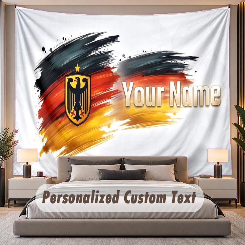 Custom Name Text Tapestry Germany National Football Team Personalized Polyester Wall Tapestry For Bedroom And Room