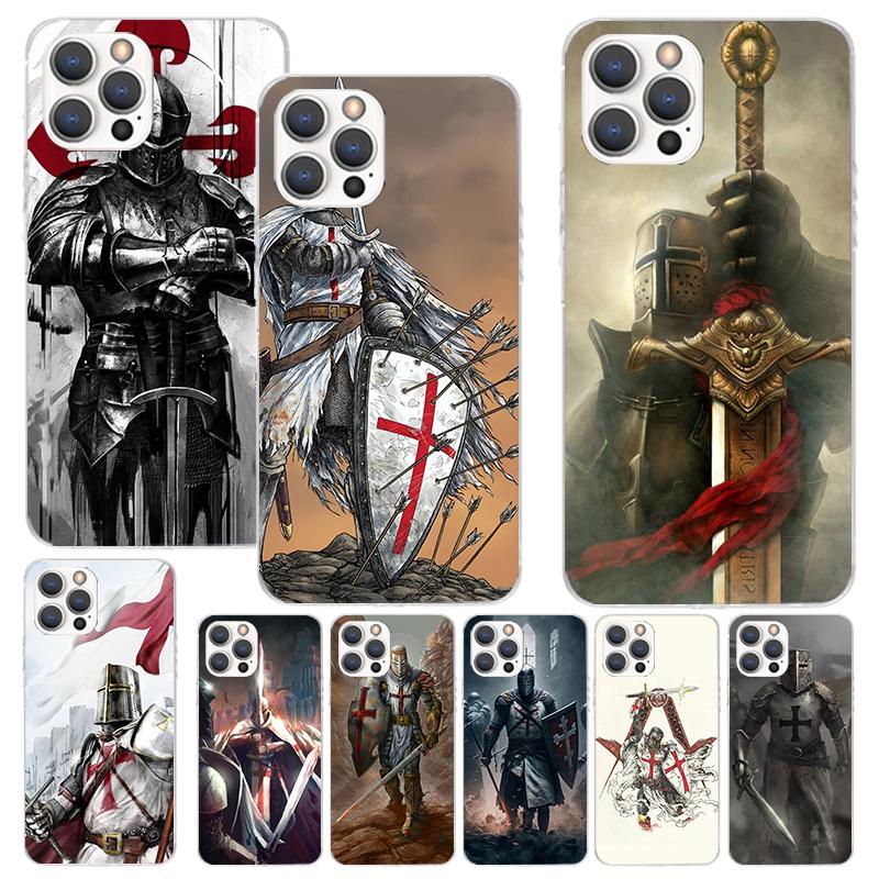 Knights Templar Crusades Phone Case For iPhone 17 16 15 14 13 12 11 Pro Max Mini Plus Air 7 SE 8 Soft Silicone Print Shell Funda