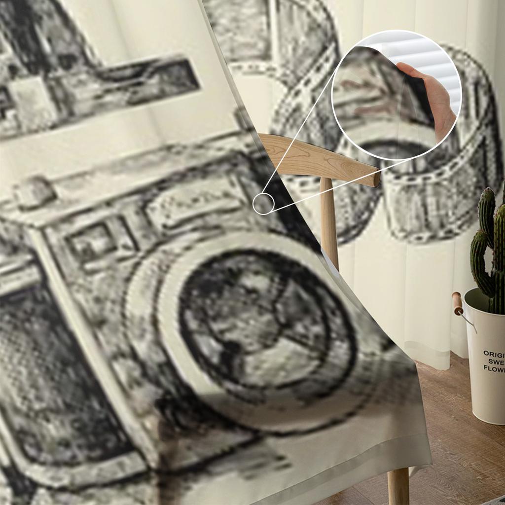 Aparaty Ręcznie Rysowane Przezroczyste Zasłony Do Sypialni Salonu Tiulowe Zasłony Na Okno Kuchenne Zasłony Woalowe