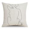 Nordic Abstract Linen Pillowcase Simple Black and White Ins Household Goods Sofa Bedside Car Pillow Cushion Cover