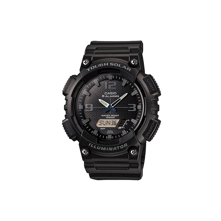 

Casio Youth Series Round Dual Display Casual Waterproof Sports Solar Quartz Movement Resin Strap Men Watches Black AQ-S810W-1A2 Regular Watch Box,Black Dial