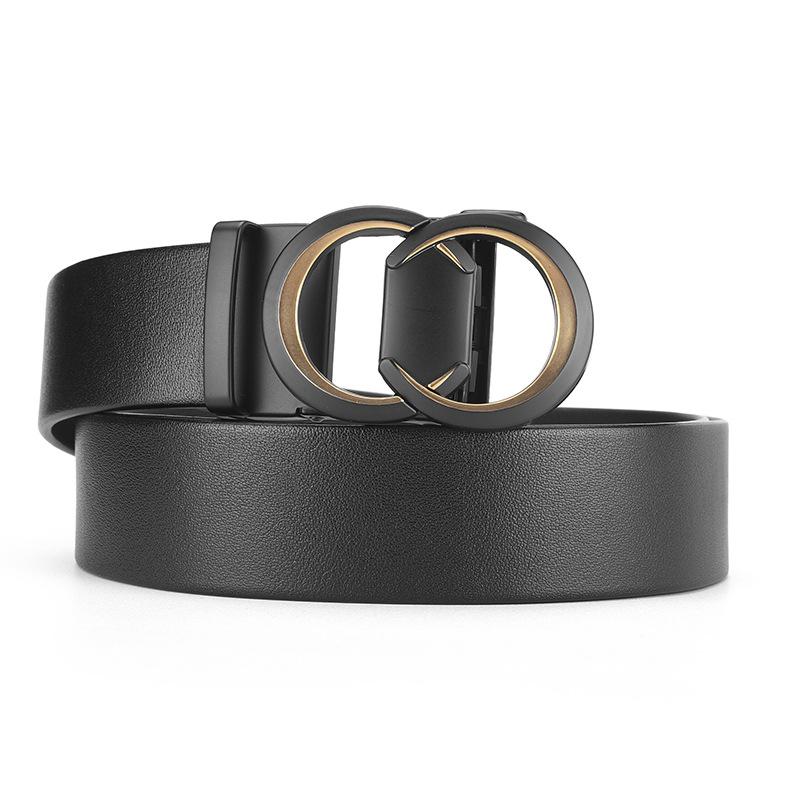 High-End First-Layer Cowhide Belt Men'S Belt Automatic Buckle Pure Cowhide Simple Casual Business Men'S Belt