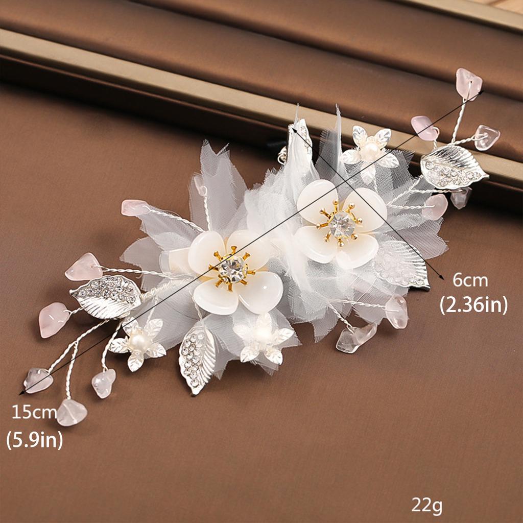 Silk Flower Hair Comb for Elegant Updos and Half-Up Styles Durable Hand-made Design for Weddings Parties Daily Use