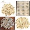 Wooden Uppercase/Lowercase & Number Set - 100pcs Children's Decorative Squares