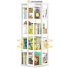 360 Display Rotating Bookshelf, Corner Bookshelf, Wood Spinning Bookshelf, Floor Standing Bookcase Narrow Shelf Revolving