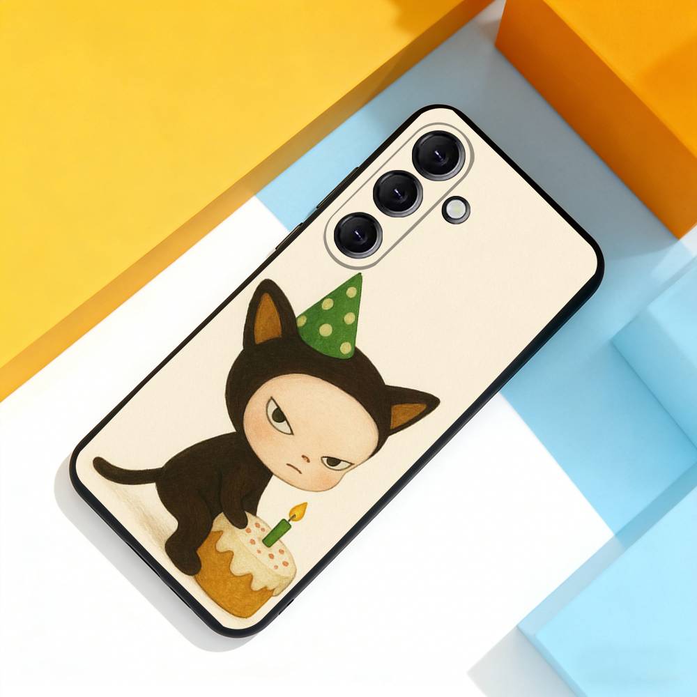 Y-Yoshitomos Art N-Nara Cute Phone Case For Samsung Galaxy A 73,72,51,53,52,71,22,5G,Note,J7,8,9 Soft Precise Hole Black Cover