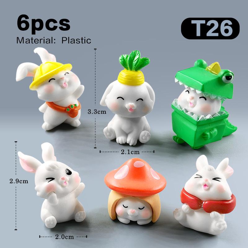 2026 Hot Easter Christmas Rabbit Figurine Landscape Home Kawaii Room Decor Miniature Fairy Garden Decoration Accessories Modern
