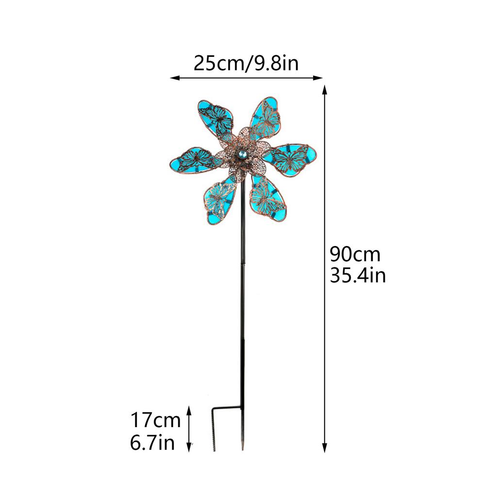 Luminous Windmill Stake Patio Outdoor Decoration Iron Windmill in the Dark Garden Windmill