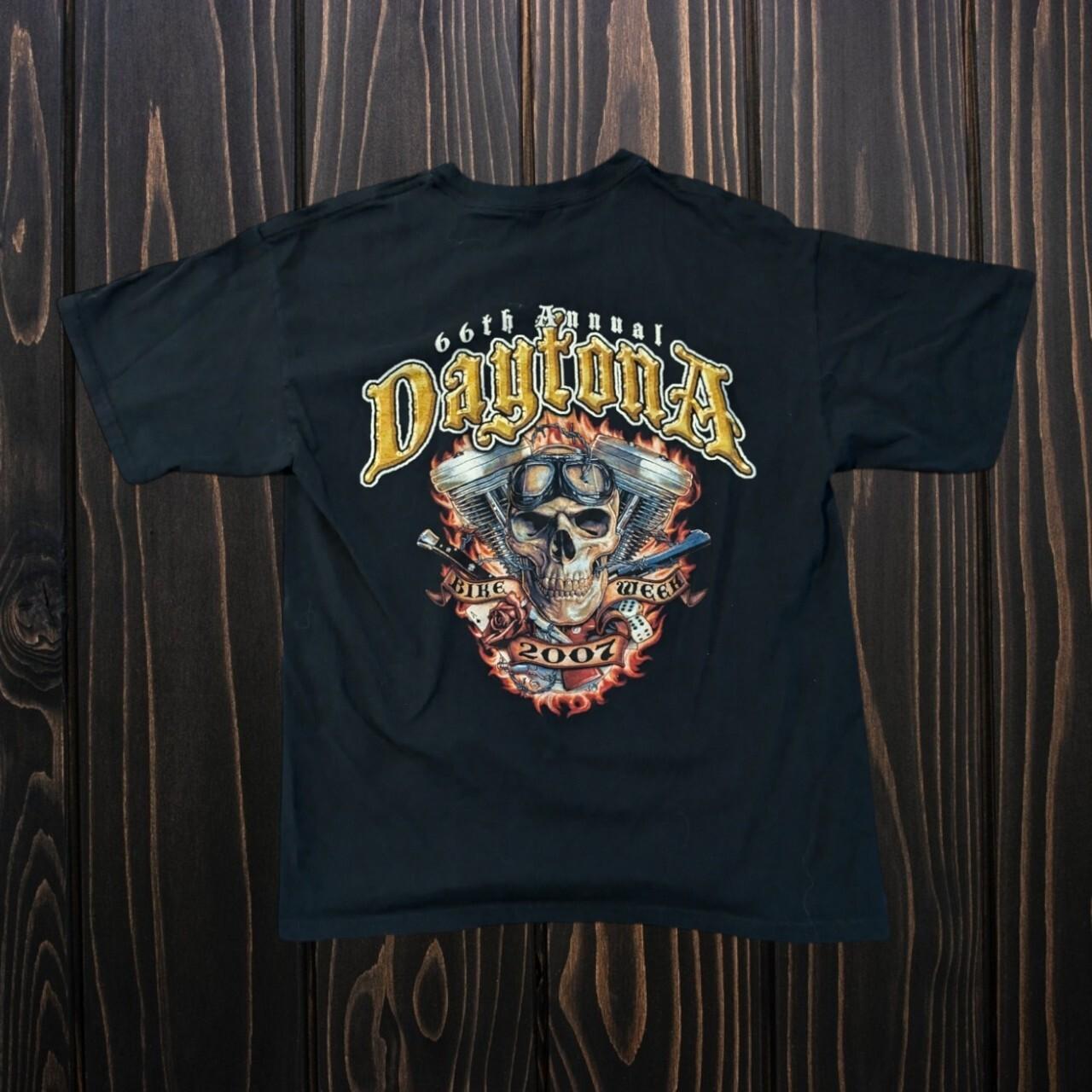 Biker Daytona Beach Bike Week Grunge Motorcycle Skull Shirt Large Unisex T-Shirt XXXL