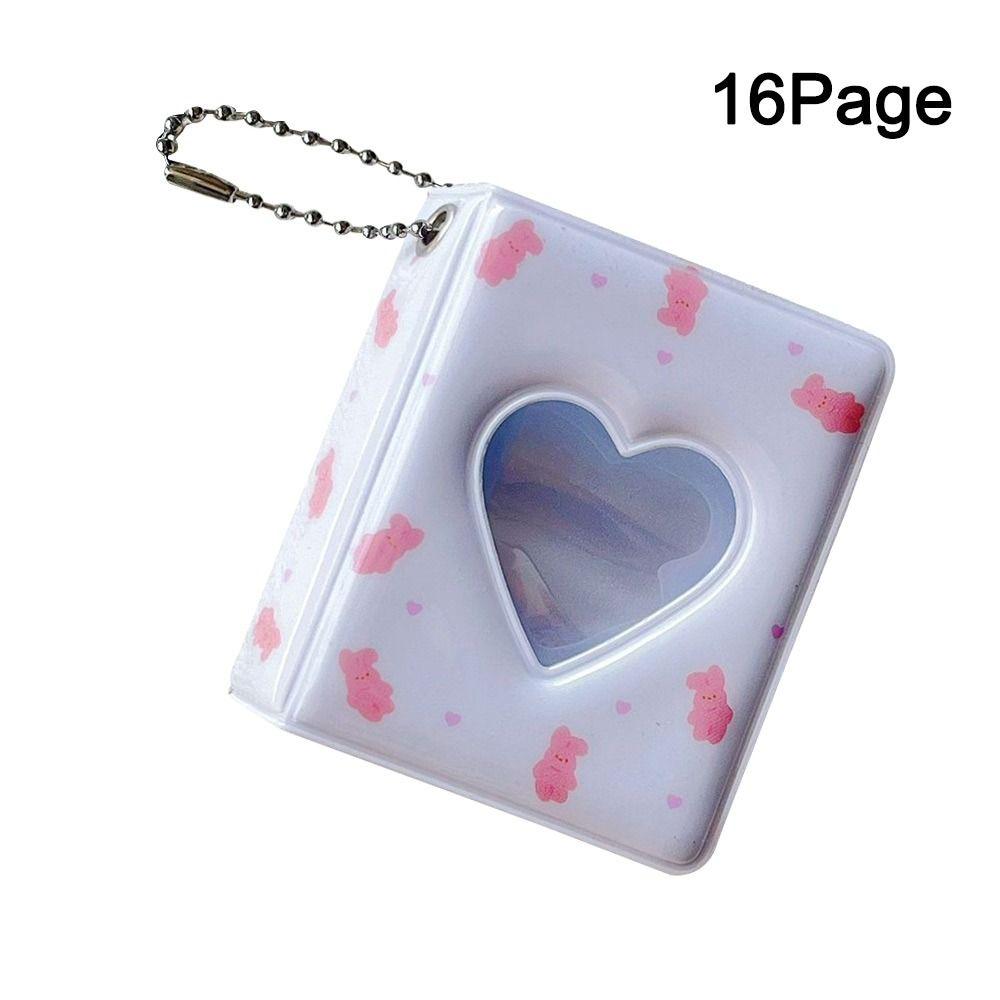 

Love Heart Photocard Holder 16 Pockets Name Card Book Mini Photo Album белый