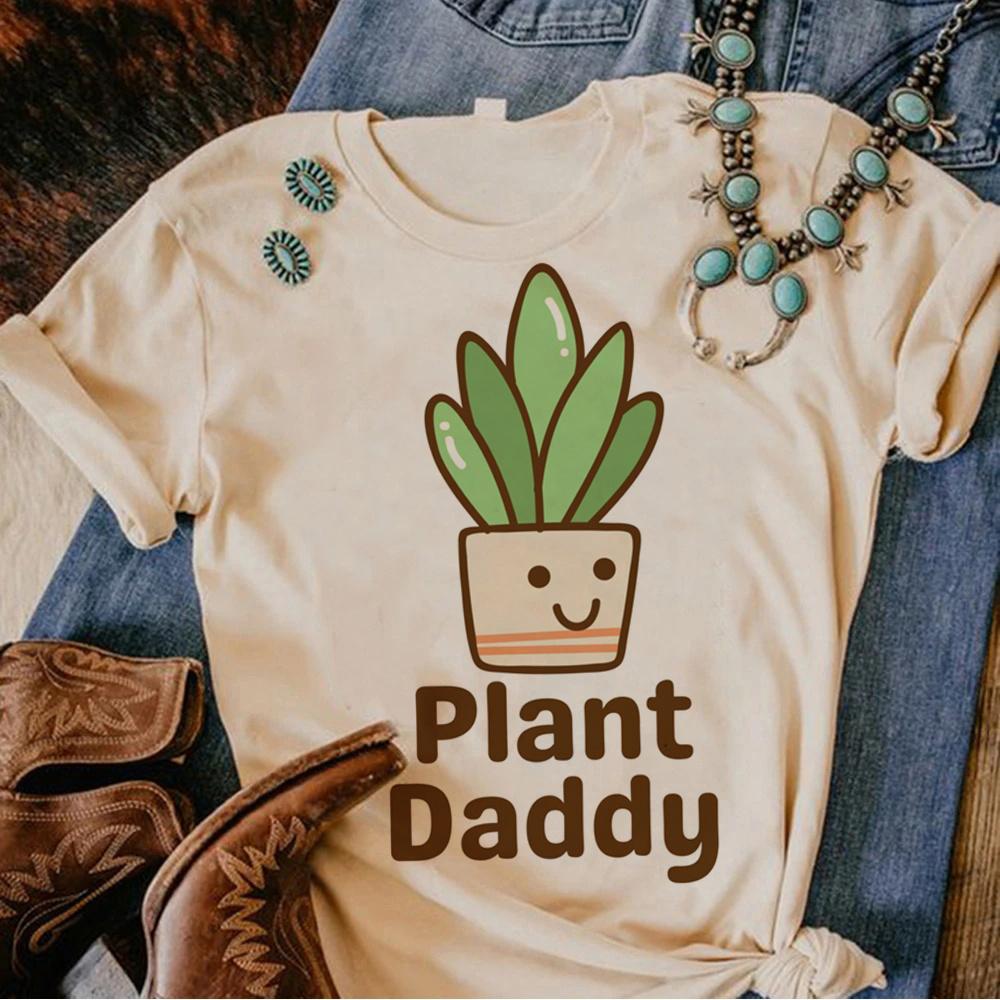 Plants Love Printed Tee Women Streetwear Summer Top FeUnisex Round Neck TShirt Short Sleeve Fit for Daily Wear Casual Clothing