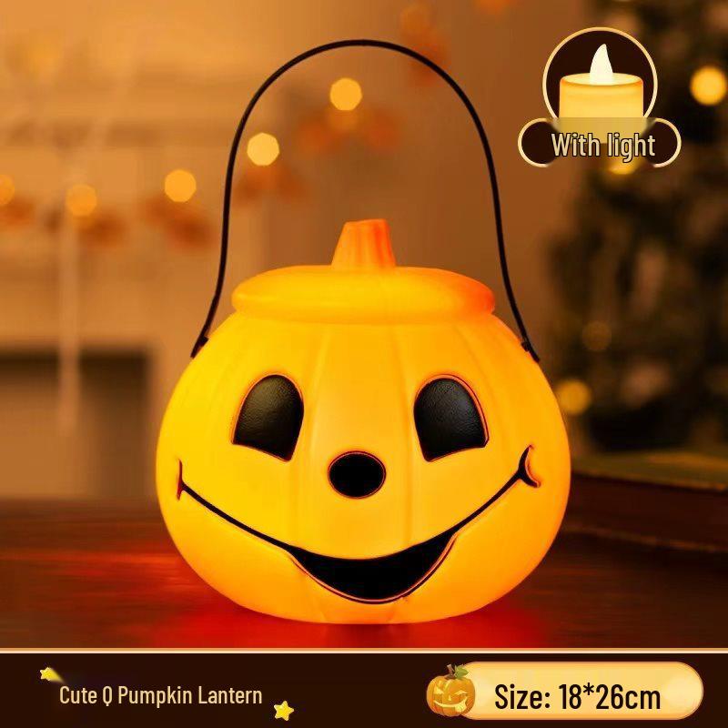 Halloween Pumpkin Lantern and Candy Bag with Luminous Effects for Trick-or-Treating