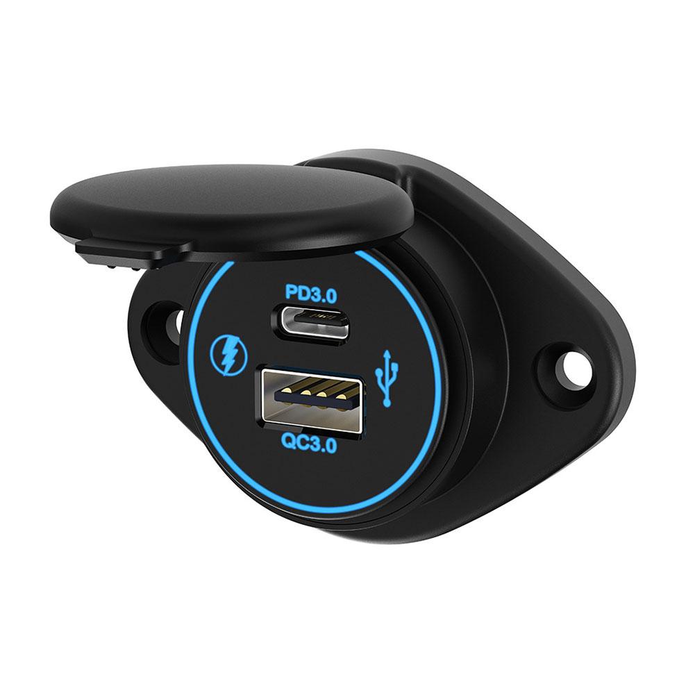 

12V/24V Waterproof Car USB Charger Socket Dual Fast Charge Port | 48W Power for RV Boat Truck Motorcycle USB Outlet