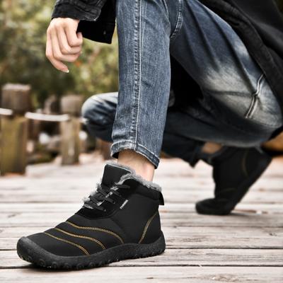 Winter Shoes Man Ankle Lace Up Booties Anti Slip Snow Boots For Men Fleece  In Fur Footwear Waterproof  Luxury Fashion