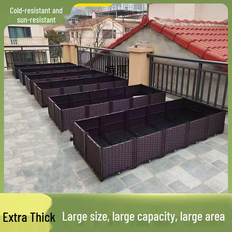 Extra Large Yellow-Edged Rooftop & Balcony Vegetable Planter Box