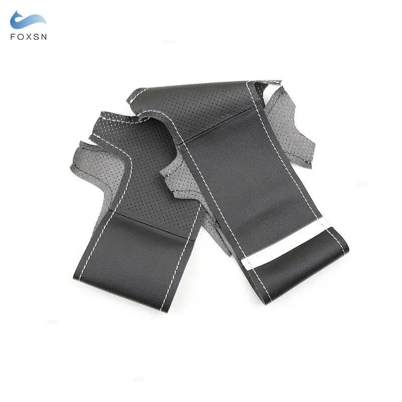 For Honda Fit Jazz City 2009 2010 2011 2012 2013 Insight 2010- 2014 Car Steering Wheel Cover Hand Braid Perforated Leather Trim