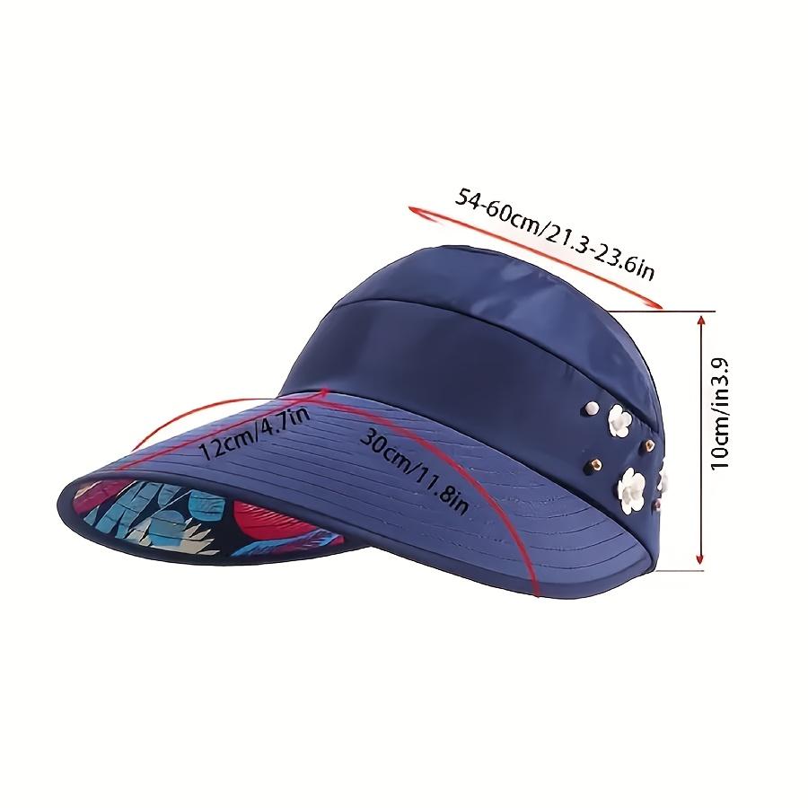 1pc Women'S Adjustable Sun Hat with Floral Embroidery - Protection, Lightweight & Breathable, Ideal for Beach, Casual Style, Beach Accessories