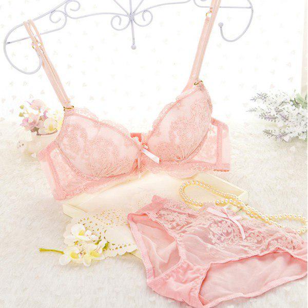 Women Sexy Charming Lace Bra Gather Shape Wear Bra Set Comfortable Underwear