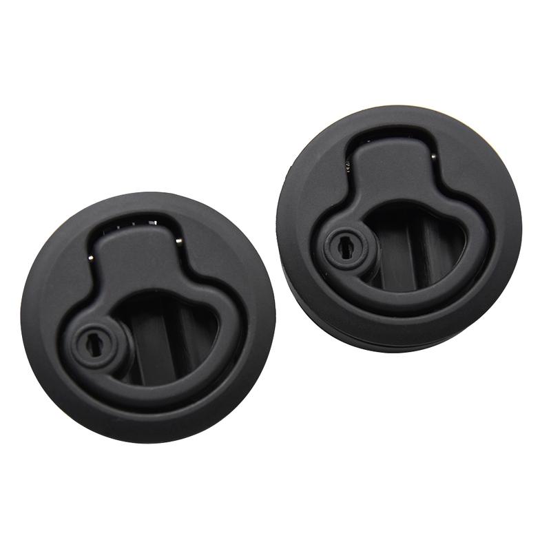 2PCS/4 Pieces Black 2inch Round Flush Pull Slam Latch Lift Slam Latch Hardware With Lock Key Kit For Boat RV Yacht Accessories
