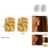 Geometrické nepravidelné texturované náušnice z titanové oceli 18k pro stylové dojíždějící
