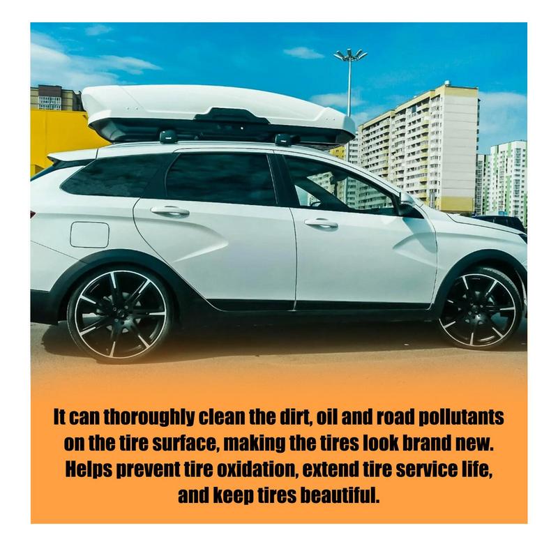 Tire Cleaner and Shine 120ml Mild Tire Protectant for Car Long-Lasting Tire Maintenance Supplies with Cloth for Car Vehicle