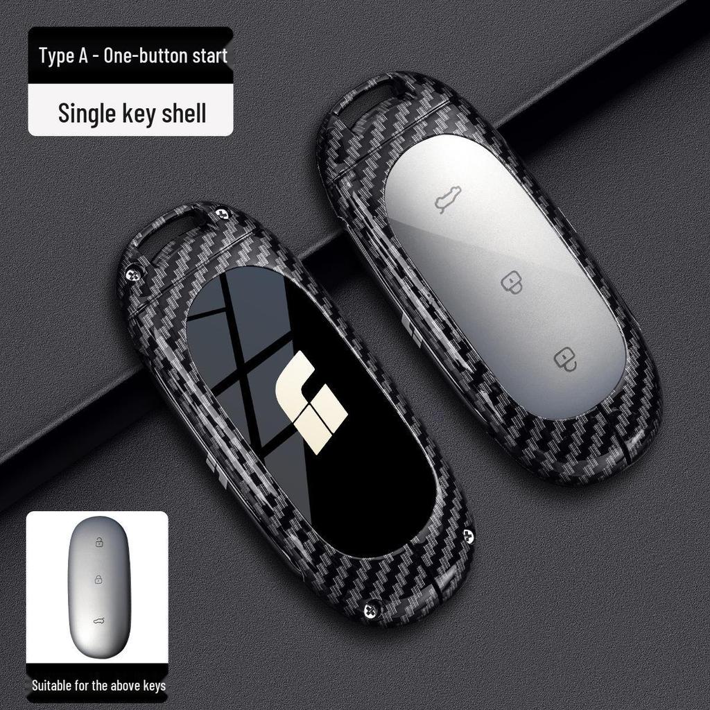 Compatible Li Auto L6 Pro Key Case for L7/L8 Max/L9 Ultra with Mega Carbon Fiber Metal Shell.