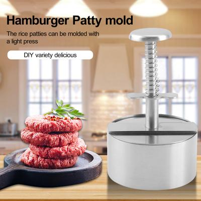 Paslanmaz Çelik Burger Presi Gıda Sınıfı Basit Kullanım Patty Kalınlığı Ayarlanabilir Çok amaçlı Yuvarlak Burger Kalıbı