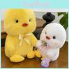 Bow Plaid Cute Small Yellow And White Duck Cartoon Plush Toy For Children Gift