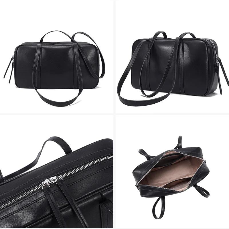 Hochwertige Luxus-Tote-Bag im Vintage-Stil aus Rindsleder für Damen 2026 - Großes Fassungsvermögen, Elegante Umhängetasche für Pendler