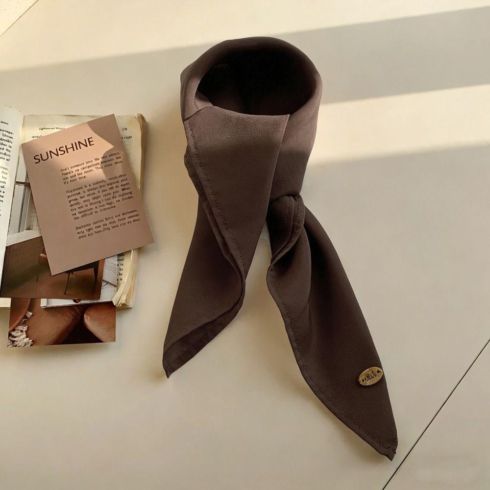 Transparent Cotton Linen Scarves Solid Color Pure Color Silk Scarf Small Square Scarf  Outdoor