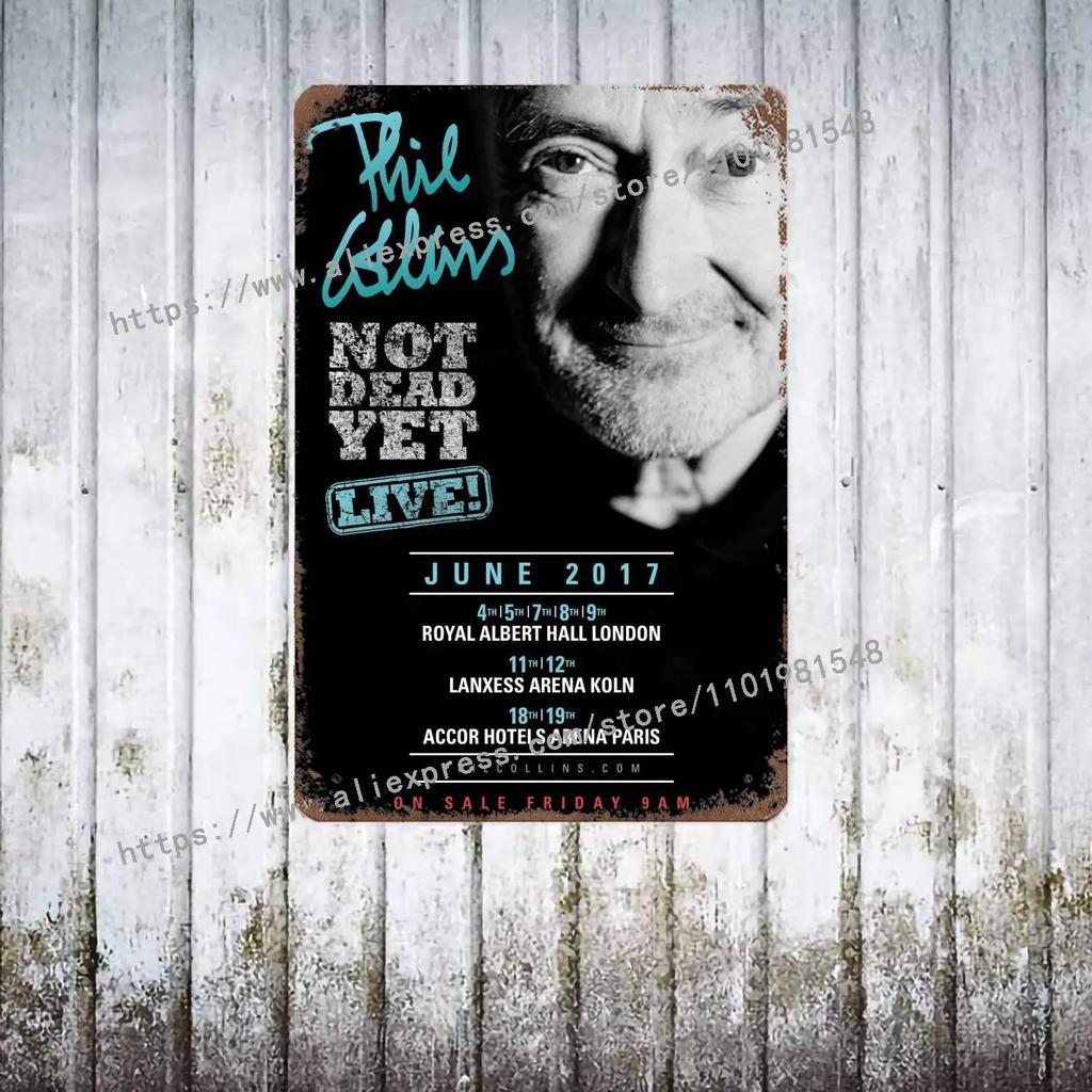 Phil Collins Drummer Metal Decor Poster Vintage Tin Sign Metal Sign Decorative Plaque for Pub Bar Man Cave Club Wall Decoration