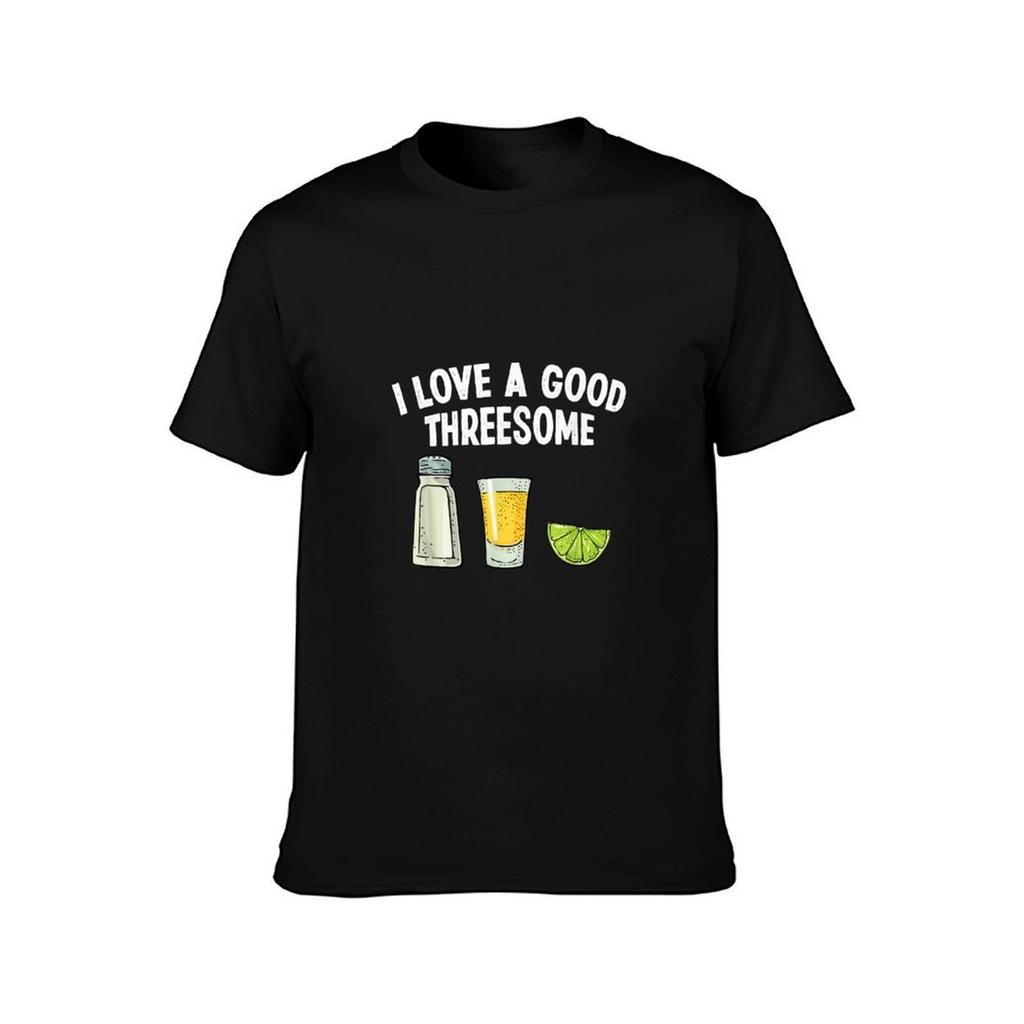 Bartender I Love A Good Threesome Drinking Bartending Barman TShirt Casual All Match Short Sleeve TShirt