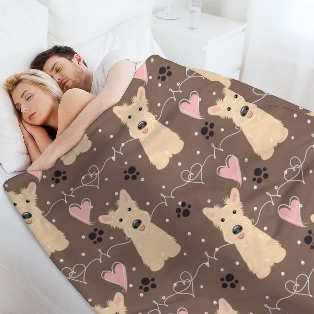 LOVE Wheaten Scottish Terrier Throw Blanket For Decorative Sofa Baby Wednesday Soft Big Blankets