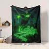 1pc Green Lantern Blanket Lightweight Flannel Throw For Sofa, Bed, Travel, Livingroom, Office, Couch, Chair, And Bed