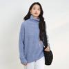 Sinuofude Women's Wool Blend Semi-High Collar Sweater
