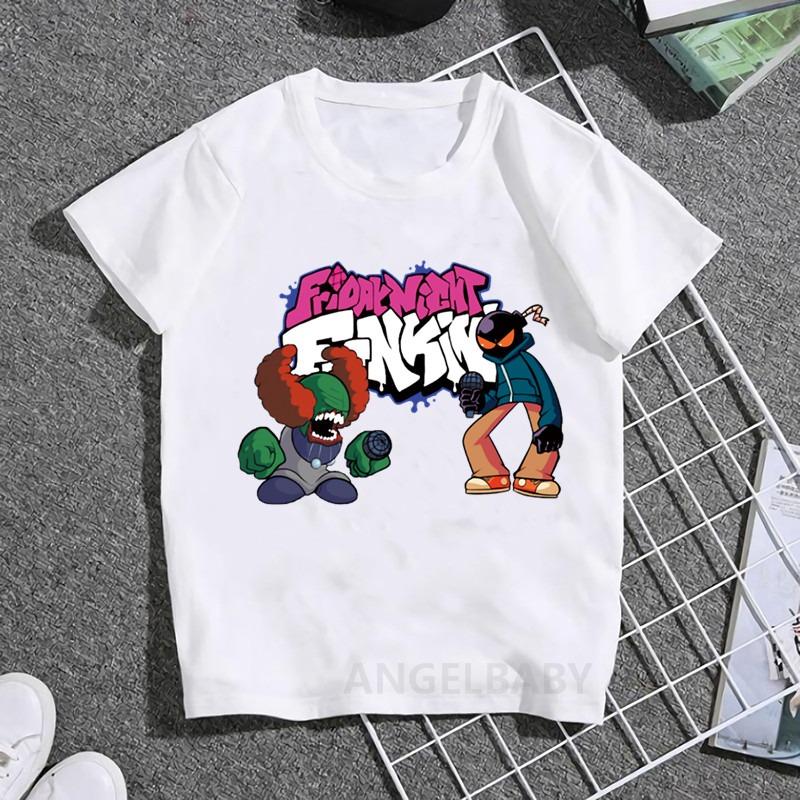 Hot Game Friday Night Funkin Cartoon Kids T Shirt Girls Summer Fashion Tops Baby Boys Clothes Children Short Sleeve T-shirt