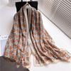 Letter Contrasting Color Scarf Style Street Fashion Shawl High-end Cotton and Linen Scarf Shawl Dual-purpose Large Size