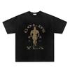 Camiseta de Manga Corta Estampada con Letras Motivacionales Tie-Dye Lavada de Estilo Vintage Americano,