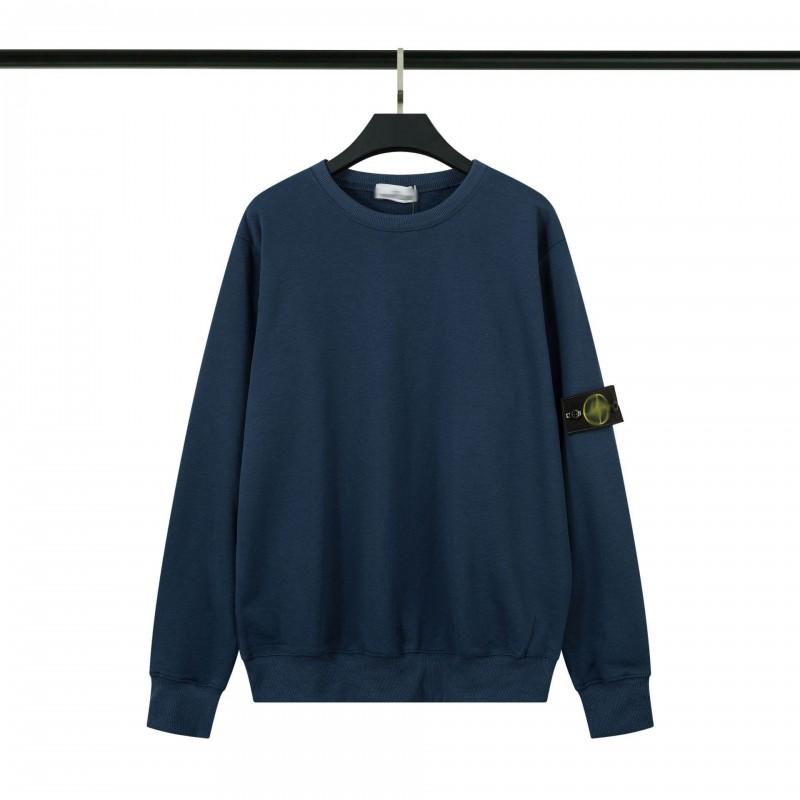 Stone Island Compass Patch Basic Hoodless Sweatshirt Loose Fit Men Women Casual Daily Wear