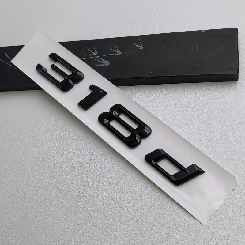 3D ABS Glossy Black English Letter Logo Badge Emblem Car Rear Trunk Sticker for BMW 316d 318d 320d 330d 335d Auto Accessories GX6