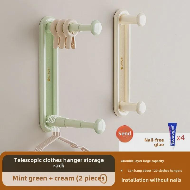 Einziehbarer Wandmontierter Kleiderständer - Stanzfrei, Multifunktionale Aufbewahrungslösung für Zuhause & Balkon.