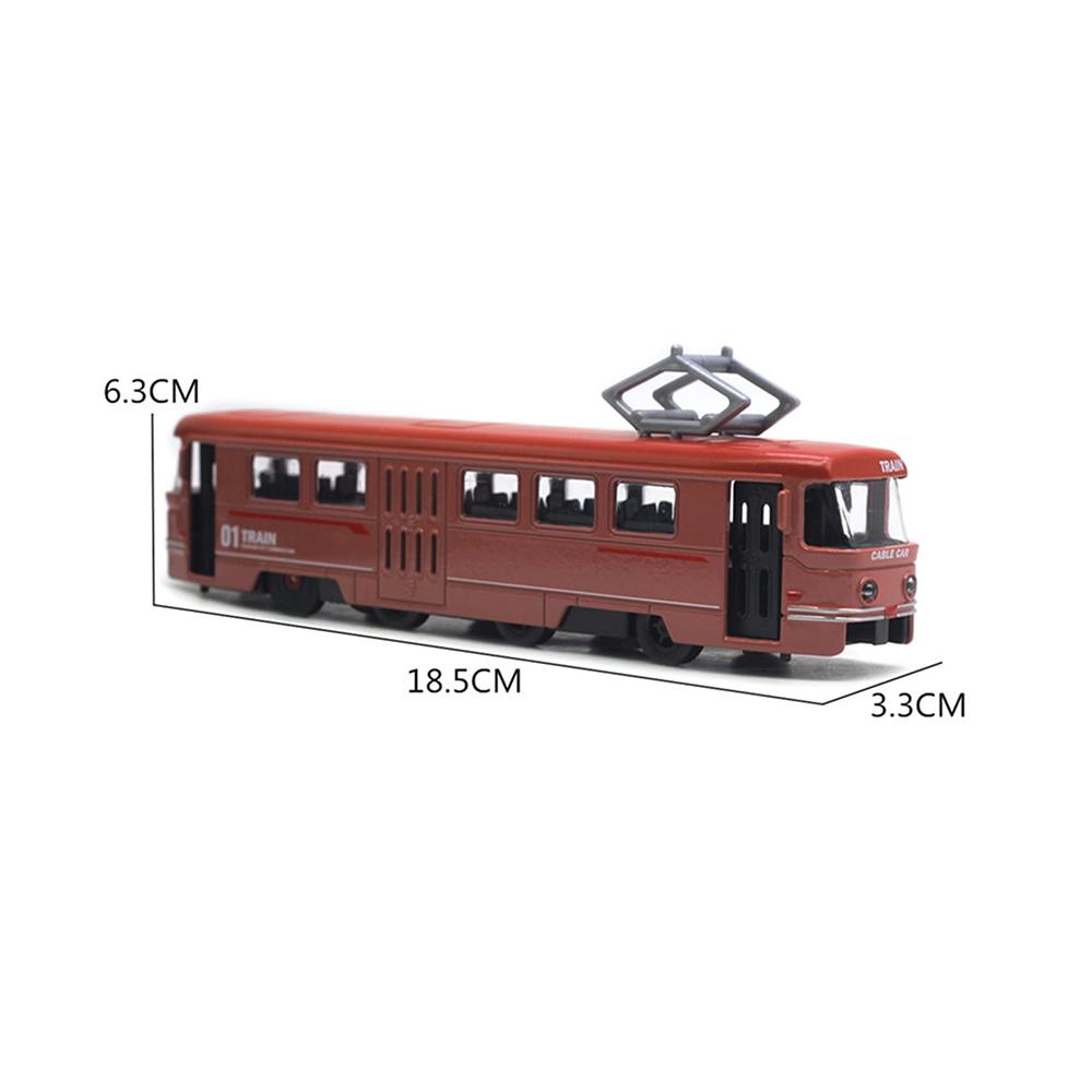 Metal Die-Cast Alloy Light Rail Pull Back Train Engine Toy Retro Model Tram,Fall-Resistant Desktop Decor Pull Back Door Openable 7 Inches Train Kids