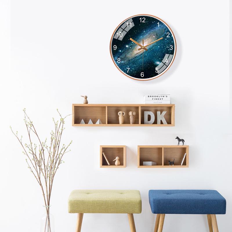 12-Inch Nordic Starry Sky Silent Wall Clock for Bedroom & Living Room