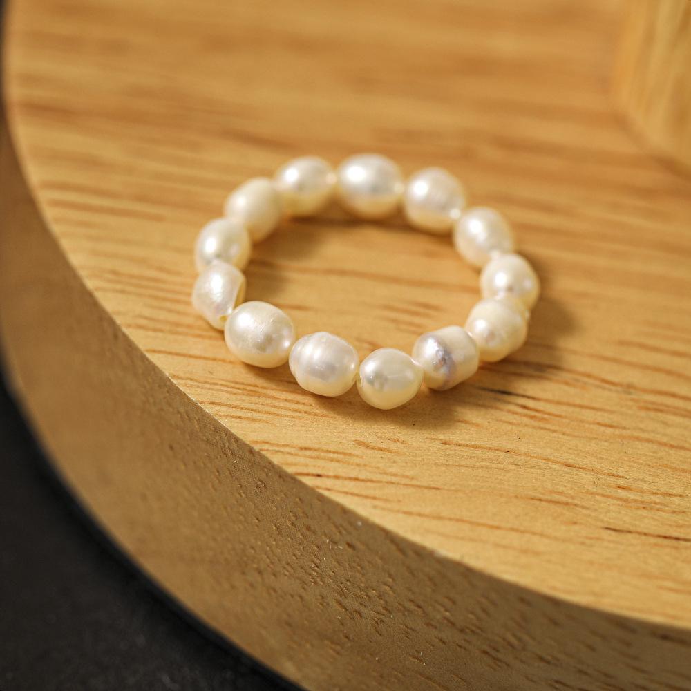Schattige Minimalistische Imitatie Parel Ringenset voor Vrouwen Koreaanse Mode Onregelmatige Parel Vingerringen Nieuwe Trend Dames Sieraden Cadeaus