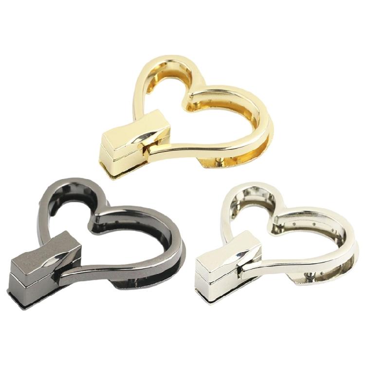 Bag Closure Purse Lock Clasps Heart Shape Bag Lock Clasp Metal Turn Lock Buckles Hardware Bag Accessories