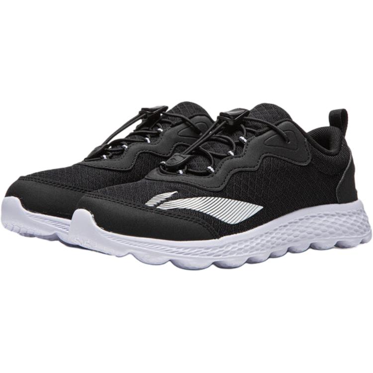Li Ning Kinder Laufschuhe Weich Bequem Atmungsaktiv Low Top Laufschuhe Unisex Sneaker Schwarz YKFR024-15
